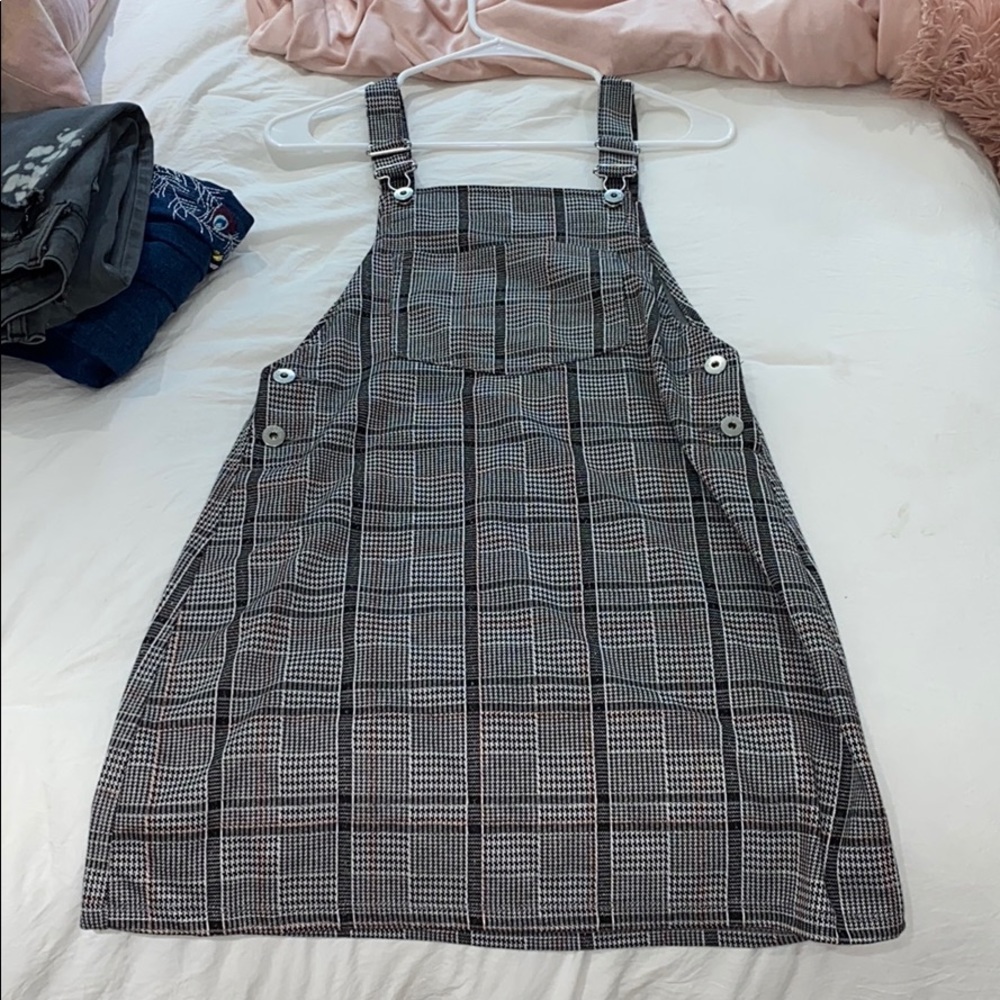 Plaid overall dress from h&m